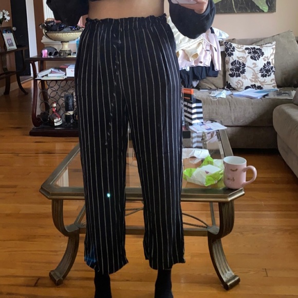 American Eagle Flowy Pinstripe Pants - Picture 2 of 5